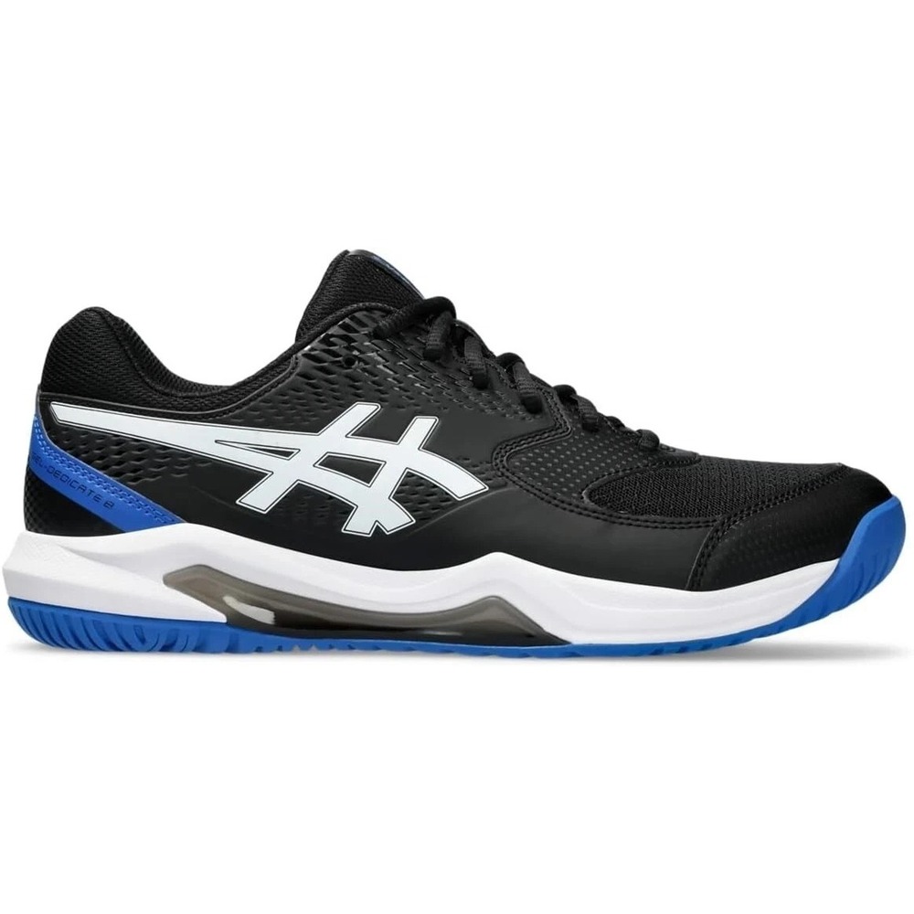 Mens Size 14 Wide- Asics Gel Dedicate 8 Tennis Pickleball Shoes Black Tuna Blue